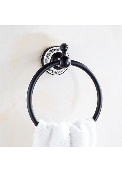 Havlu Yüzük Tutucu Porselen Baz Duvara Monte Banyo Aksesuar Yağı Ovuşturdu Bronz | Havlu Yüzükler (Yurt Dışından) fırsatları