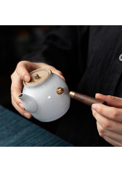 Ruihe Yan Saplı Pot Çin Seramik Kung Fu Demlik Tek Çaygın Gidon Küçük Çaydanlık Çay Demlik Çay Su Isıtıcısı Seramik Çaydanlık | Çaydanlıklar (Yurt Dışından)