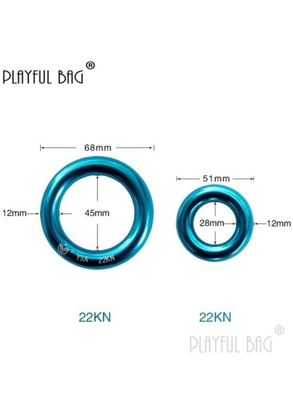 Alüminyum-Magnezyum Alaşım Yüzük, Açık Tırmanma Kaya Tırmanışı Üst Yüzük, Ağaç Tırmanma Sling Kemer Yüzük (Yurt Dışından)