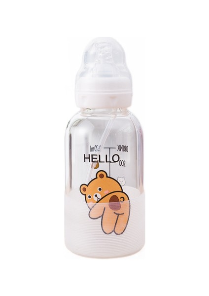 Bebek Hasır Cam Şişe Ölçekli Taşınabilir Öğrenme Meme Bpa Ücretsiz Içme Şişeleri Ücretsiz | Bardaklar (Brown Bear) (Yurt Dışından)