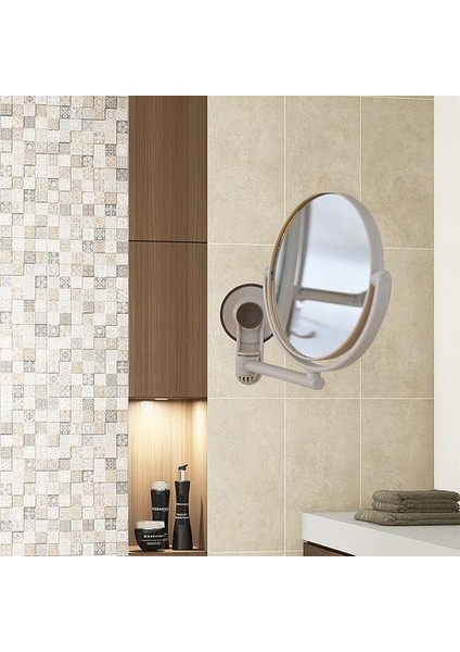 Çift Taraflı Duvar Monte Makyaj Aynası Hafif Ayarlanabilir Döner Su Geçirmez Kozmetik Ayna Ücretsiz Yumruk Makyaj Aynası | Banyo Aynaları (Yurt Dışından)