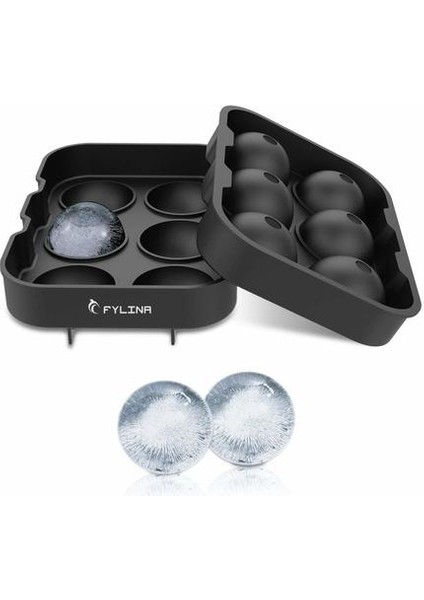 Buz Küpü Tepsileri (2 Set) - Siyah Silikon 6 Dev Buz Topu Küp Makinesi, Şeker Pudingi Jöle Süt Suyu Çikolata Kalıp Veya ... (Yurt Dışından) modelleri