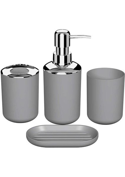 4 Adet Plastik Banyo Aksesuar Seti, Tuvalet Fırçası Aksesuarları Diş Fırçası Tutucu İle Set, Diş Fırçası Kupası | Sıvı Sabunluk (Yurt Dışından)