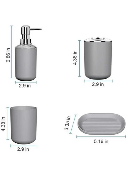 4 Adet Plastik Banyo Aksesuar Seti, Tuvalet Fırçası Aksesuarları Diş Fırçası Tutucu İle Set, Diş Fırçası Kupası | Sıvı Sabunluk (Yurt Dışından) modelleri