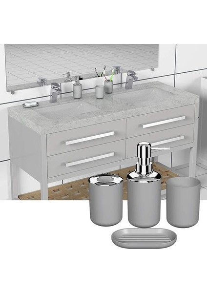 4 Adet Plastik Banyo Aksesuar Seti, Tuvalet Fırçası Aksesuarları Diş Fırçası Tutucu İle Set, Diş Fırçası Kupası | Sıvı Sabunluk (Yurt Dışından) fırsatları