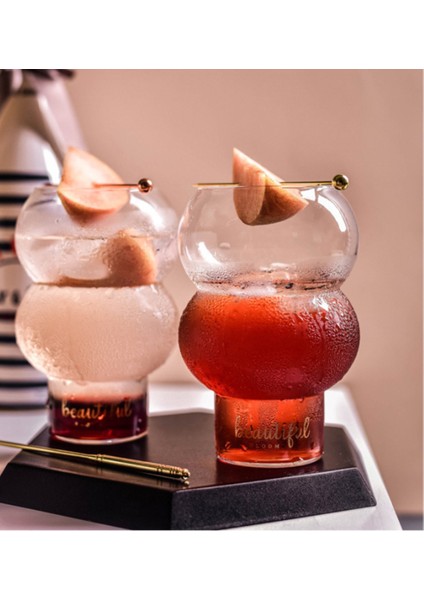 1 Adet Güzel Bloom Beau Martini Kokteyl Pint Cam Küresel Top Limonata Collins Kupa Tatlı Mus Kupası Yoğurt Dondurma Tumbler | Collins Cam (Şeffaf) (Yurt Dışından)