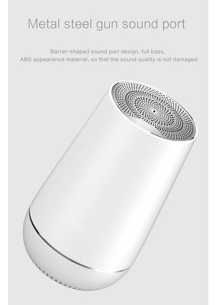 Kablosuz Küçük Çelik Taşınabilir Namlu Ağır Stereo Müzik Surround Ses Bar Bas Kart Mini Yuvarlak Hoparlör Kare Dans Kartı | (Beyaz) (Yurt Dışından) modelleri