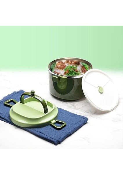 304 Paslanmaz Çelik 2 Katman Yalıtım ve Sızdırmaz Öğle Yemeği Kutusu Taşınabilir Büyük Kapasiteli Ofis Çalışanı Öğrenci Taşınabilir Öğle Yemeği | Öğle Yemeği Kutuları (Yeşil) (Yurt Dışından) fırsatları