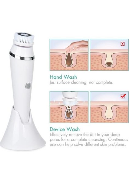 4 In 1 Yüz Temizleme Fırça Sonic Yüz Temizleme Aracı Peeling Yüz Fırça Yüz Spa Kiti Cilt Güzellik Makinesi Tabanlı | Powered Yüz Temizleme Cihazları (Yurt Dışından) modelleri