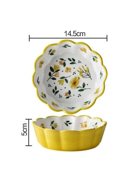 Nordic Basit El Boyalı Seramik Salata Kek Kase Renkli Porselen Çorba Meyve Kase Dantel Pirinç Tatlı Snack Kase Sofra | Kaseler (Yurt Dışından) modelleri