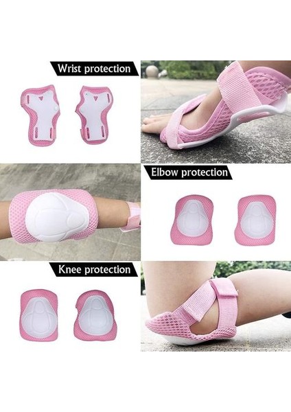 Çocuklar Diz Pad Dirsek Muhafızları Koruyucu Dişli Seti Rulo Paten Bisiklet (Pembe) (Yurt Dışından) modelleri