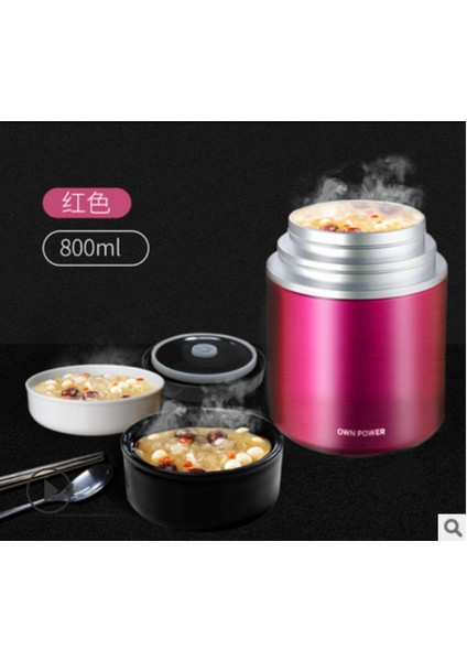 Gıda Termos, 304 Paslanmaz Çelik Öğle Yemeği Kutusu, 800ML Yalıtımlı Konteyner Business Portatif Piknik, Erişte | Öğle Yemeği Kutuları (Kırmızı) (Yurt Dışından) indirimleri