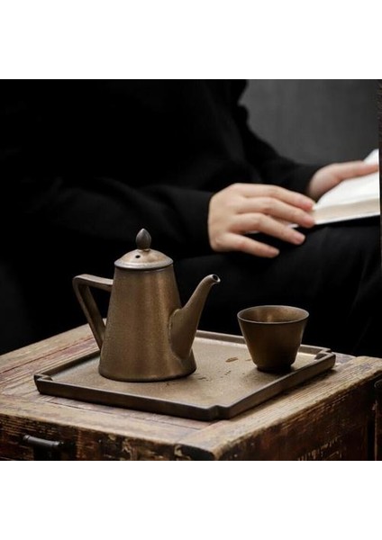 250ML Retro Seramik Altın Sır Çaydanlık Pigmentli Çin Kung Fu Çay Potu Vintage Drinkware Flagon | Çaydanlıklar (Yurt Dışından)