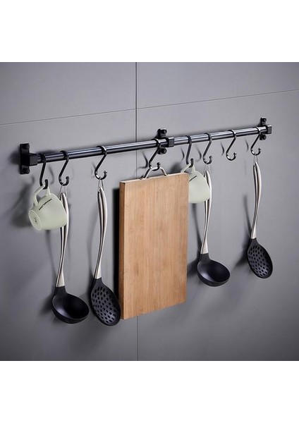 Duvara Monte Uzay Alüminyum Kilit Aracı Tutucu Tek Bar Mutfak Gereçleri Için Kolay Depolama Bıçak Raf Şerit Aracı Sundry Kanca | Duvara Monte Mutfak Rafları (40 Cm) (Yurt Dışından) modelleri