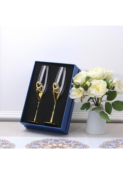 Düğün Şarap Bardakları El Yapımı Gelin ve Damat Toasting Flüt Düğün Aksesuarları Sevgililer Günü Hediyesi, Altın Kalpler | Şarap Kadehleri (Yurt Dışından) fiyatları
