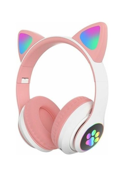 Kablosuz Sevimli Kedi Kulak Kulaklık Bluetooth Kulaklık LED Stereo Müzik Kask Telefonu Mıc ile Flaş Işıkları Kulaklık Çocuklar Için Hediyeler | Bluetooth Kulaklık ve Amp;kulaklıklar (Yurt Dışından)