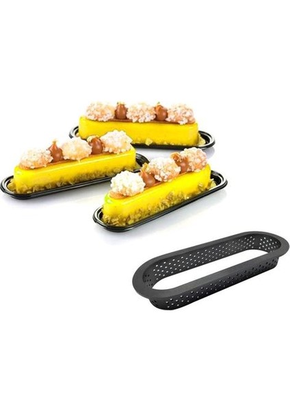 8 Adet Siyah Kek Kalıp Delikli Kesici Oval Şekli Mousse Daire Yüzük Tart Dekorasyon Kek Kesici Kalıp Mutfak Gadget | Kek Kalıpları (Yurt Dışından)