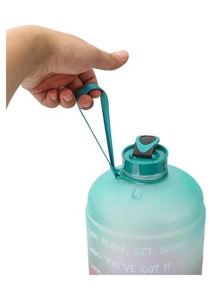 Degrade Plastik Büyük Kapasiteli Su Şişesi Saman Su Şişesi (Purplepinkgreen) (Yurt Dışından) fiyatları