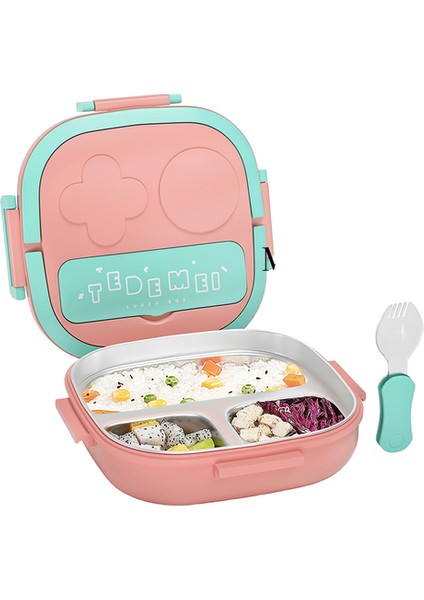 Çocuklar Için Öğle Yemeği Kutusu Toddler Bento Box Gıda Güvenli Paslanmaz Çelik ve Amp;bpa Bölmesi Tasarımı Taşınabilir Kolu | Öğle Yemeği Kutuları (Yurt Dışından)