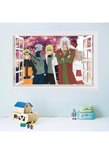 Naruto 3D Duvar Çıkartmaları Hatake Kakashi Duvar Kağıdı Çocuk Odası Çıkartmaları Dekorasyon 60X90 cm (Yurt Dışından)