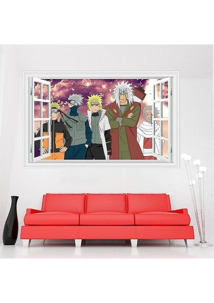Naruto 3D Duvar Çıkartmaları Hatake Kakashi Duvar Kağıdı Çocuk Odası Çıkartmaları Dekorasyon 60X90 cm (Yurt Dışından) modelleri