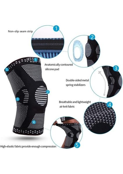 Patella Jel Pedleri ve Amp ile Erkekler Kadınlar Için Profesyonel Diz Brace Sıkıştırma Kol Desteği;yan Stabilizatörler Tıbbi Sınıf Kneepads | Elbow & Amp;dizlik (Yurt Dışından)
