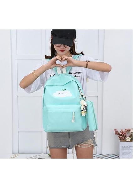 5 Adet Set Moda Sırt Çantası Kız Tuval Sırt Çantaları Casual Çocuklar Okul Çantaları Bayanlar Gençler Için Sırt Çantası Kızlar Okul Çantaları | Okul Çantaları (Yurt Dışından) modelleri