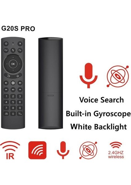 Yeni G20S Pro Air Fare Arka Ses Ses Gyroskope Ir Öğrenme Google Assidatör Android Tv Kutusu Için Smart Sesli Uzaktan Kumanda (G20S Pro Aydınlatmalı) (Yurt Dışından)
