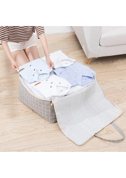 Dolap Organizatör Organizatör Çanta Giysi Organizatör Pamuk ve Keten Saklama Çantası Yatak Çanta Karikatür Sevimli Ev Bagaj Bagaj | Saklama Torbaları (Gri Ekose) (Yurt Dışından) fiyatları