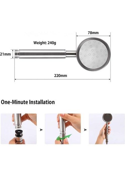 Banyo Paslanmaz Çelik Yüksek Basınçlı Su Tasarrufu Duş Başlığı (Yurt Dışından) fırsatları