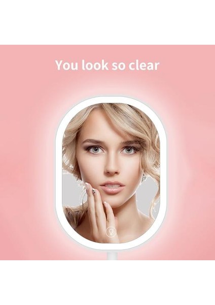 Makyaj Aynası İle 20 Leds Kozmetik Ayna Dokunmatik Dimmer Anahtarı Şarj Edilebilir Pil Led Vanity Ayna Masa Üstü Için Standı | Banyo Aynaları (Yurt Dışından) fırsatları