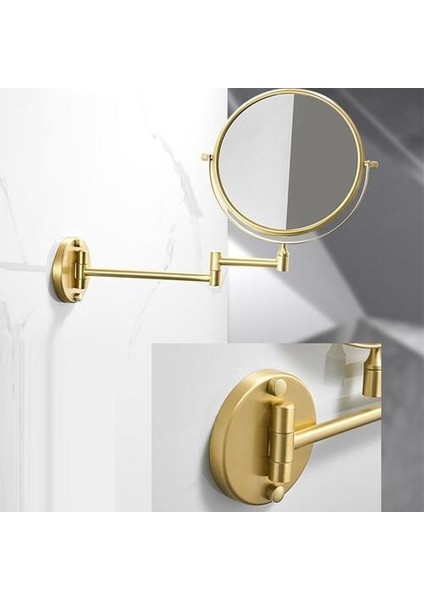 Makyaj Aynası Bakır Altın Banyo Aynaları 3 X Büyüteç Ayna Katlanır Tıraş (Yurt Dışından)