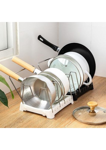 Pot Kapak Raf Drenaj Raf Paslanmaz Çelik Tava Depolama Raf Havlu Bar ile Ayarlanabilir Tencere Depolama Tutucu Mutfak Organizatör | Raflar ve Amp;sahipler (Beyaz) (Yurt Dışından) modelleri