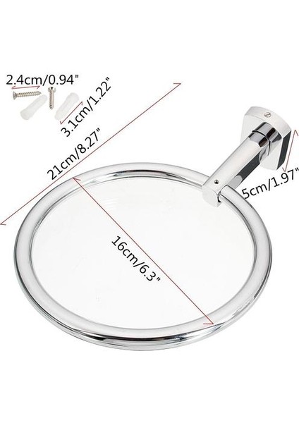 Duvara Monte Krom Havlu Yüzük El Raf Tutucu Banyo Aksesuarları Modern Tasarım 6 Gümüş Çapı 12CM | Havlu Yüzükler (Yurt Dışından) modelleri