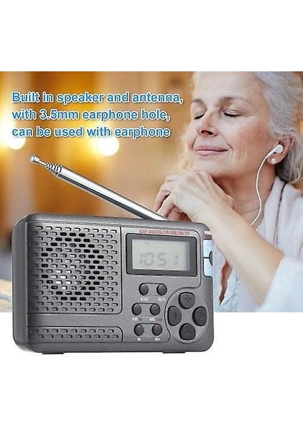 Taşınabilir Radyo Am / Fm / Sw Cep Radyo LCD Ekranlı Çok Bant Dijital Stereo Dsp Radyo Alıcısı (Yurt Dışından)