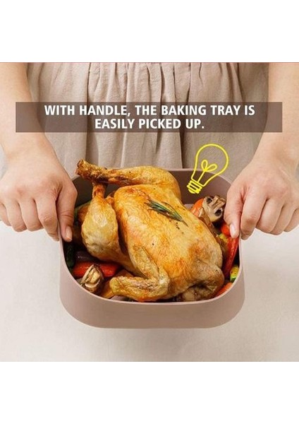 Silikon Pişirme Tenceresi Çok Fonksiyonlu Airfryer Pot Hava Fritözleri Tavalar Vapur Gövdeleri Fırın Araçları Pişirme Araçları Mutfak Aksesuarları | (Pembe) (Yurt Dışından) fiyatları