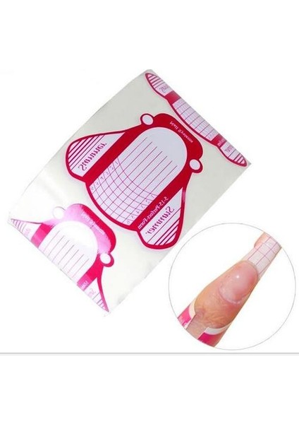 500 Adet / Rulo Nail Art Heykel Uzatma Sticker Pembe Akrilik Uv Jel Ipuçları Nail Art Kağıt Tutucu Tırnak Aracı At Nalı Şekli Formu | Uv Jel Ipuçları | Uv Tırnak Formnail Araçları (Yurt Dışından)