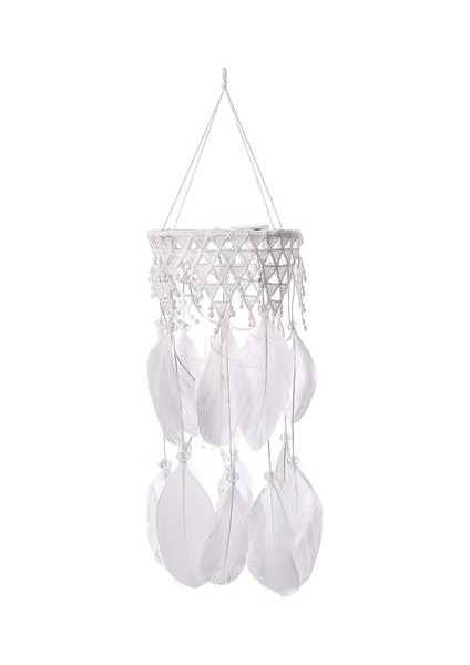 LED Işık El Yapımı Rüya Yakalayıcı Tüylü Asılı Dekorasyon Zanaat Hediye Beyaz Oda Dekor Dreamcatcher | Rüzgar Çanları ve Amp;asılı Süslemeler (Yurt Dışından)