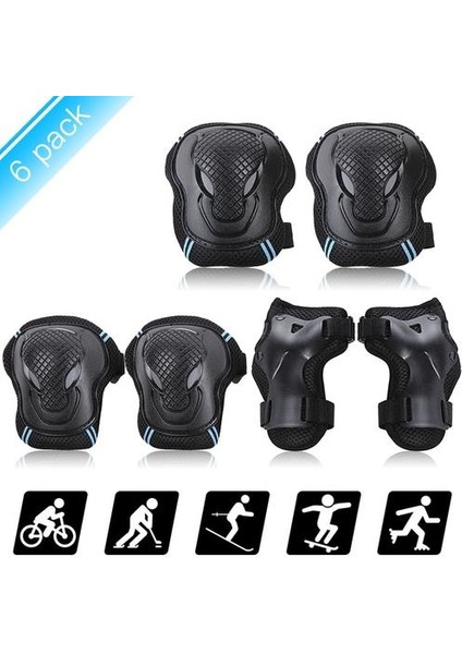 6 Adet Güvenlik Koruyucu Kiti Diz Dirsek Bilek Pedleri Koruyucu Koruyucu Ekipmanlar Kaykay Bisiklet Paten Scooter Diz Pedleri Seti | Elbow & Amp;dizlik (Yurt Dışından) indirimleri