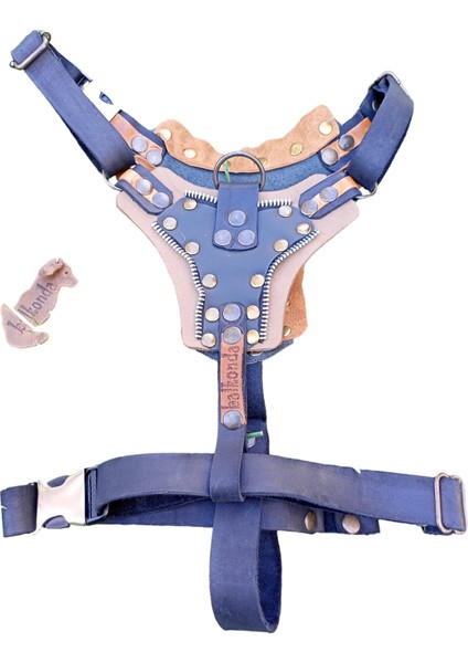 Köpek göğüs tasması hakiki deri siyah taba göğüs ölçüsü:50-90cm ayarlamalı boyun ölçüsü:40-60cm dog harness GT1-33