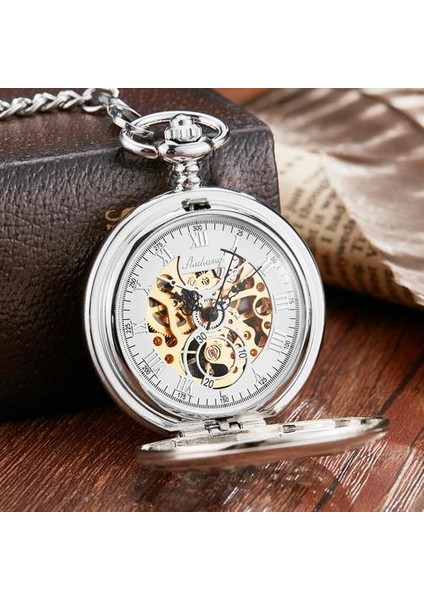 Antik Anime Tema Hediyeler Aşk Mekanik Cebi Erkekler Kadınlar Fob Zincir Gümüş Steampunk El Erkek Saat Relogio | Cep ve Amp;fob Saatler (Yurt Dışından)
