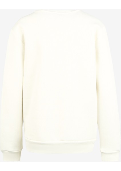 Kırık Beyaz Kadın Bisiklet Yaka Nakışlı Sweatshirt D3WL-SWT16 fiyatları