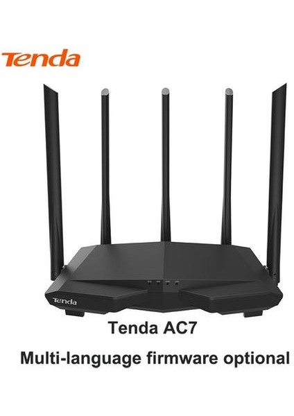 Tenda Ac7 Kablosuz Wifi Yönlendiriciler 11AC 2.4ghz / 5.0 Ghz 1 * Wan + 3 * Lan Portları 5 * 6dbı Antenler Smart App Çoklu Dil Sürümünü Yönetin | Kablosuz Yönlendiriciler (Yurt Dışından)