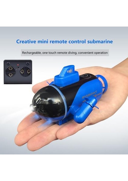 Mini Radyo Yarışı Rc Denizaltı Uzaktan Kumanda Tekne Oyuncak Hediye LED Işık ile Rc Oyuncak Hediye Su Geçirmez Modeli Çocuk Hediye | Rc Denizaltı (12.2 * 4.6 * 3.3 Cmblue) (Yurt Dışından)