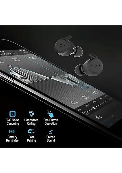 Tws Kulaklıklar Gerçek Kablosuz Bluetooth 5.0 Kulaklık Şarj Kutusu ile (Yurt Dışından)
