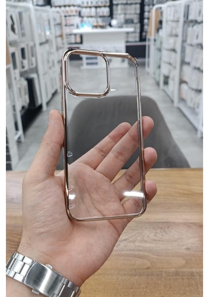 iPhone 15 Pro Kılıf Kamera ve Lens Korumalı Şeffaf Renkli Çerçeveli Sert Pc Lüx Kapak