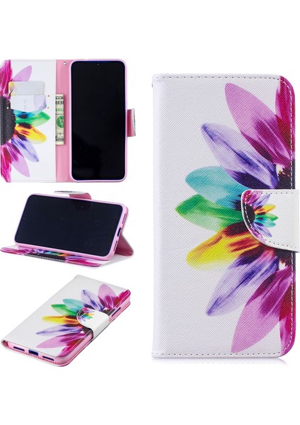 Desen Baskı Pu Deri Folio Xiaomi Redmi Için Telefon Kapağı Not 7s /not 7-Petaller Desen (Yurt Dışından)