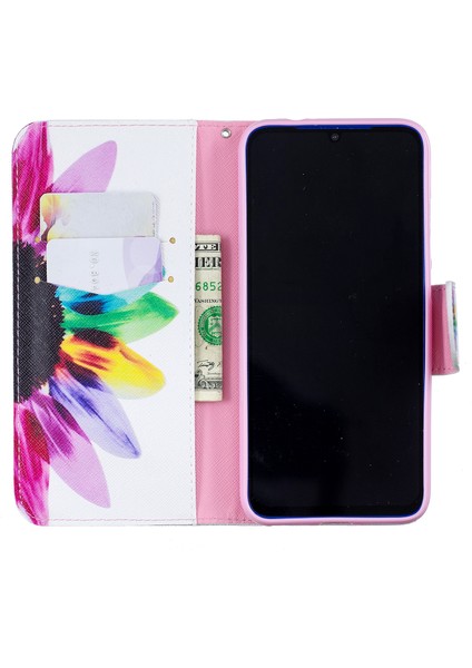 Desen Baskı Pu Deri Folio Xiaomi Redmi Için Telefon Kapağı Not 7s /not 7-Petaller Desen (Yurt Dışından)