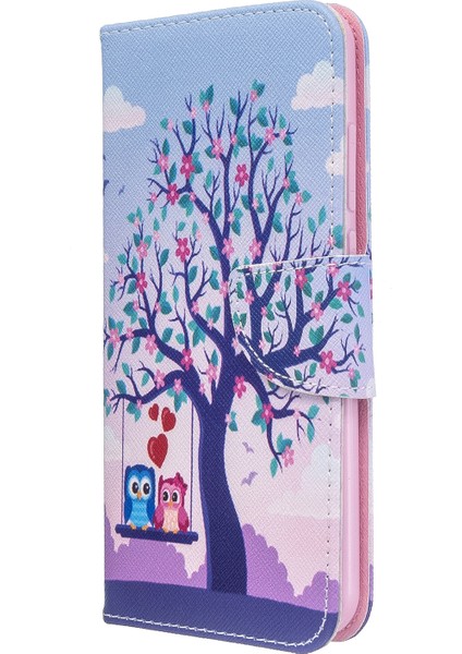 Desen Baskı Cüzdan Deri Deri Flip Telefon Kapağı Xiaomi Redmi Note 8t Tree ve Çift Baykuşlar (Yurt Dışından) fiyatları