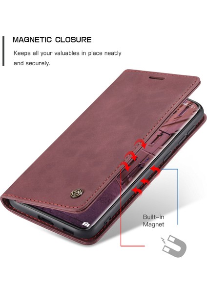 Xiaomi Mi 11-Kırmızı Için Otomatik Emilen Deri Cüzdan Standı Kabuğu Kabuğu (Yurt Dışından) fiyatları
